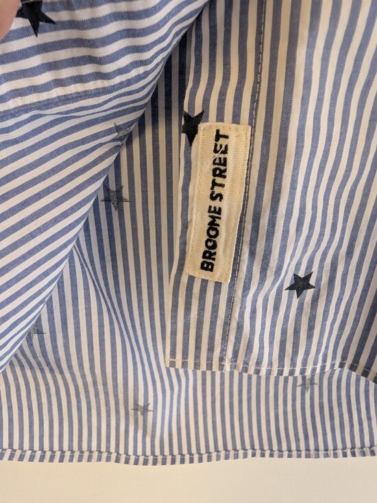 Kate Spade Broome Street Trinkle Star Stripe Button Down blouse Size XS - Picture 8 of 14